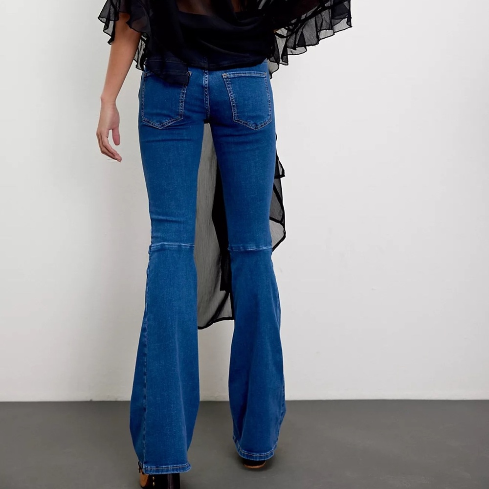 We the free penny pull on flare jeans-color echo blue - Picture 3 of 6